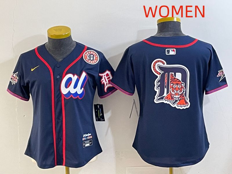 Women 2025 Detroit Tigers Blank Drak Blue All star Nike MLB Jersey style 01->tampa bay rays->MLB Jersey